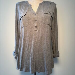 Gray Long Sleeve Top